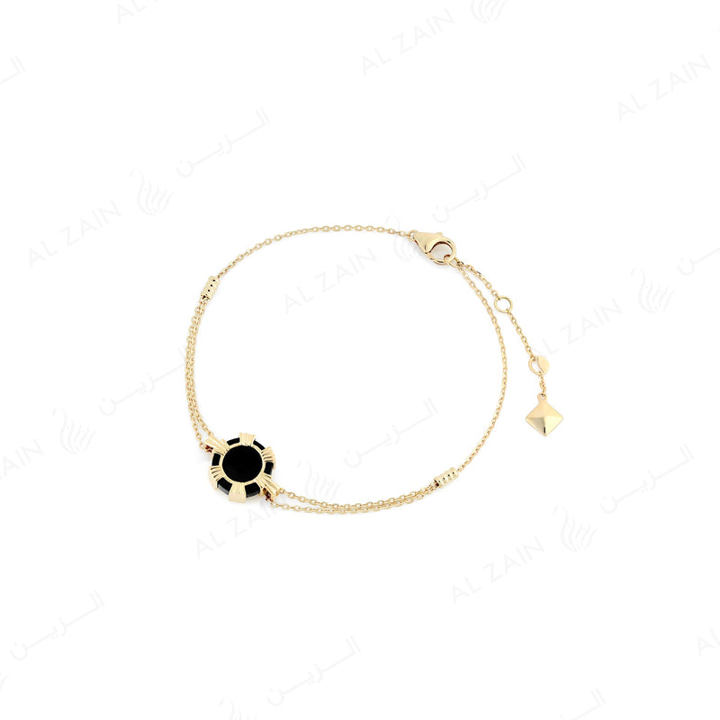 Cordoba bracelet in yellow gold with agate stone
