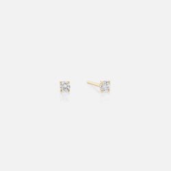 18k Solitaire Earrings in yellow Gold - Al Zain Jewellery