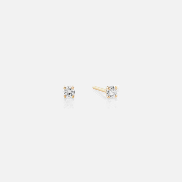 18k Solitaire Earrings in yellow Gold - Al Zain Jewellery
