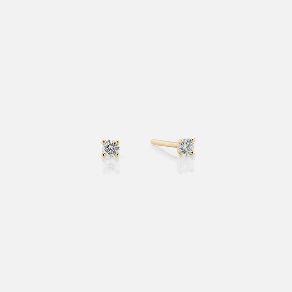 18k Solitaire Earrings in yellow Gold - Al Zain Jewellery