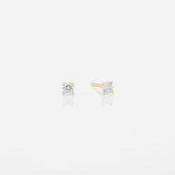 18k Solitaire Earrings in yellow Gold - Al Zain Jewellery