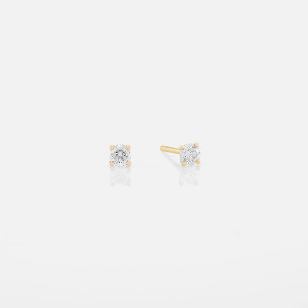 18k Solitaire Earrings in yellow Gold - Al Zain Jewellery