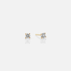18k Solitaire Earrings in yellow Gold - Al Zain Jewellery
