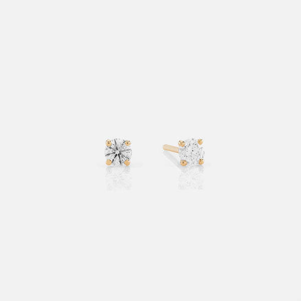 18k Solitaire Earrings in yellow Gold - Al Zain Jewellery