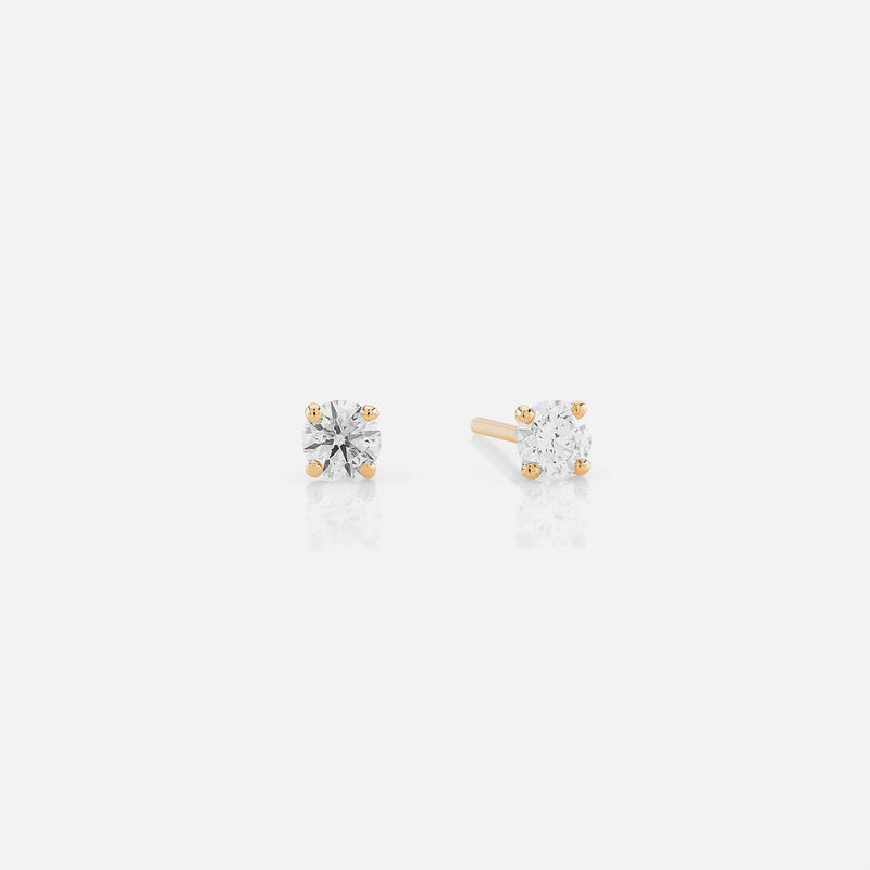18k Solitaire Earrings in yellow Gold - Al Zain Jewellery