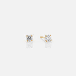 18k Solitaire Earrings in yellow Gold - Al Zain Jewellery