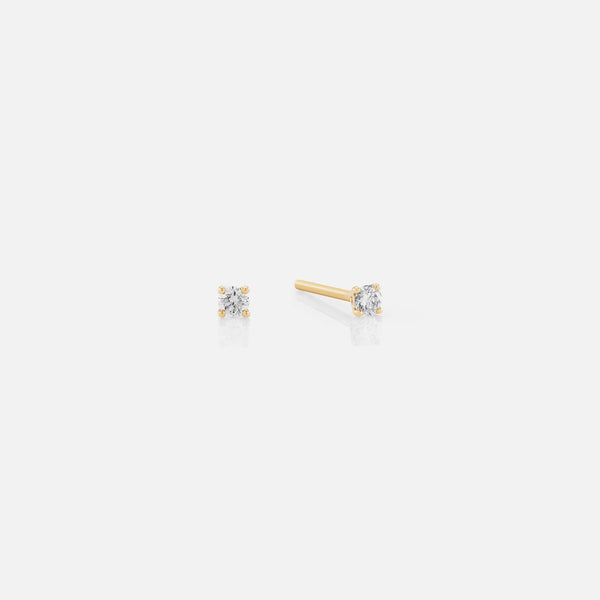 18k Solitaire Earrings in yellow Gold - Al Zain Jewellery