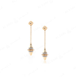 Hab El Hayl Earrings in Yellow Gold with Diamonds - Al Zain Jewellery