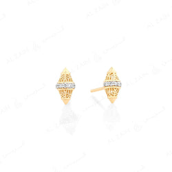Al Merriyah 18k gold earrings with diamonds in fully polished finish