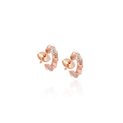 Hab El Hayl Hoop Earrings in Rose Gold with Diamonds