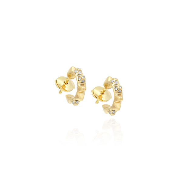 Hab El Hayl Hoop Earrings in Yellow Gold with Diamonds