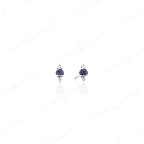 Al Merriyah mood colour earrings in 18k white gold with sapphire and diamonds
