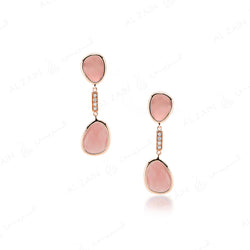 Simply Nina earrings in 18k rose gold with Opal stones and diamonds