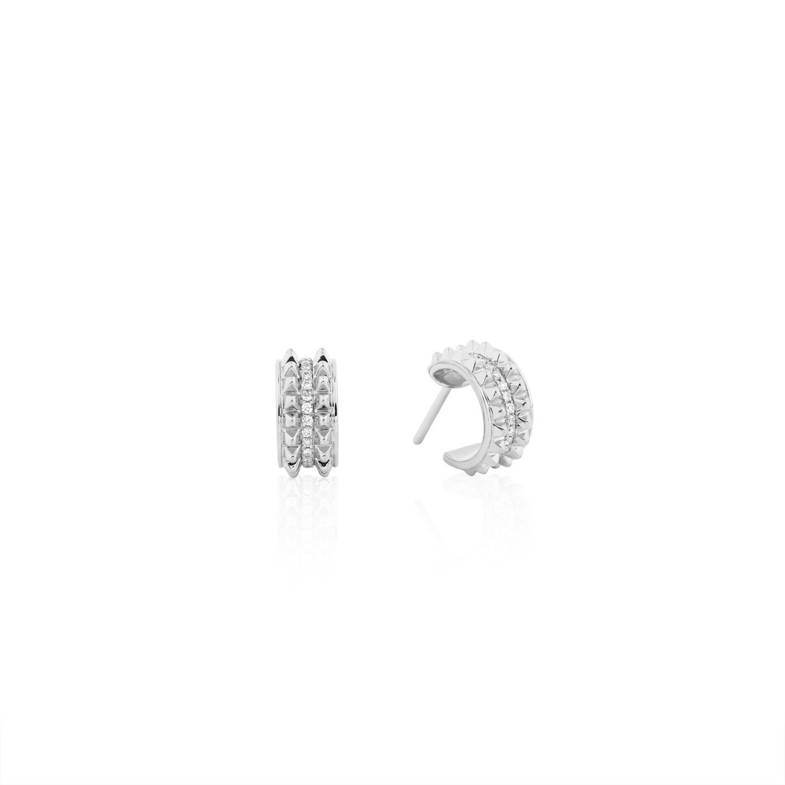 18k Hab El Hayl Evolution Earrings in White Gold with Diamonds