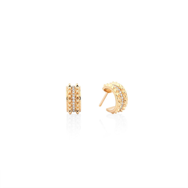 18k Hab El Hayl Evolution Earrings in Yellow Gold with Diamonds