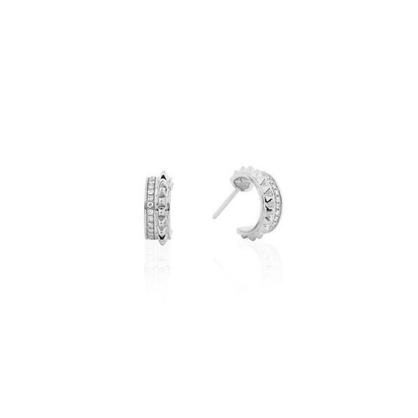 18k Hab El Hayl Evolution Earrings in White Gold with Diamonds