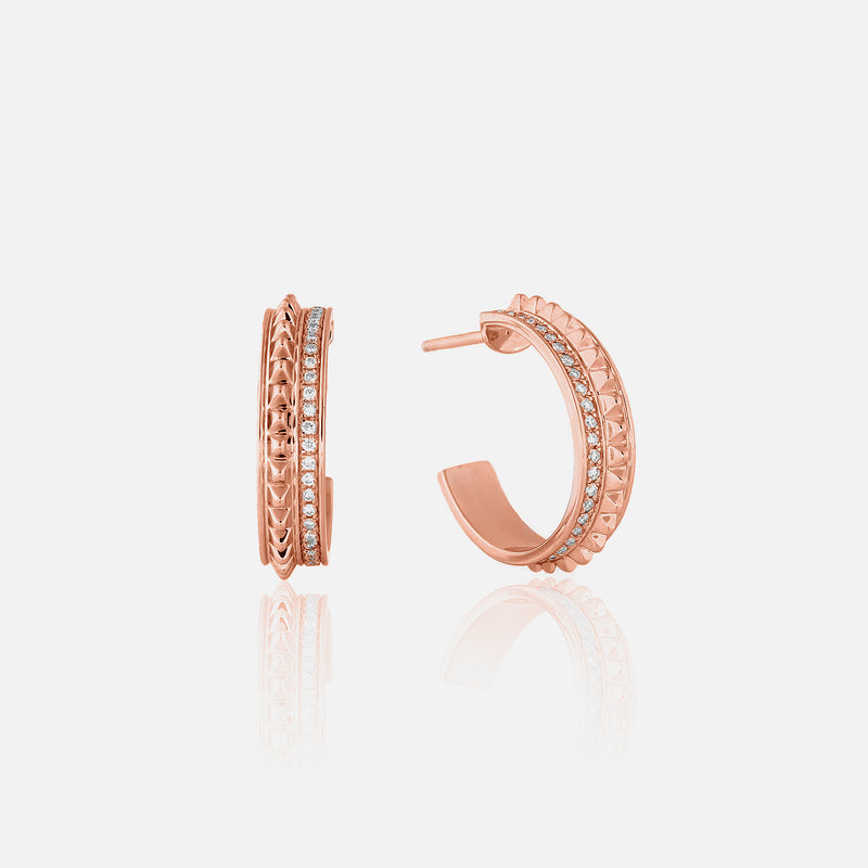 18k Hab El Hayl Evolution Earrings in Rose Gold with Diamonds