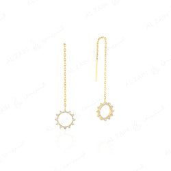 Melati hanging earrings in Yellow Gold with Diamonds