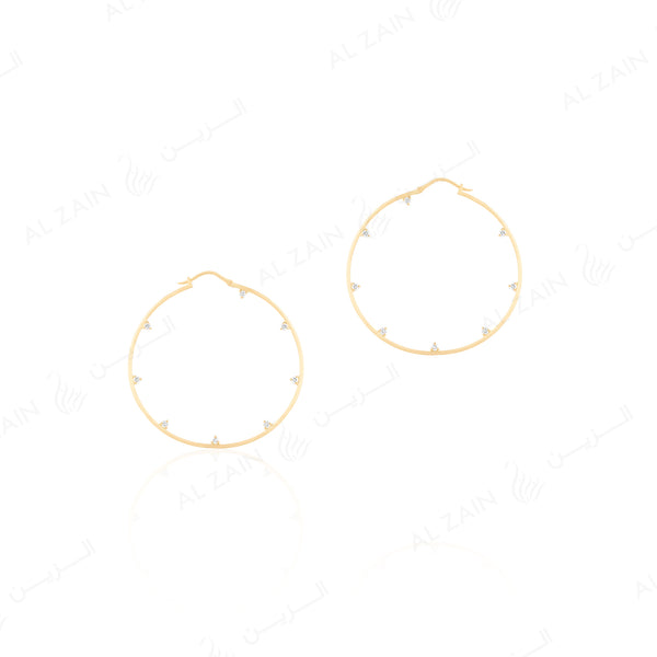 Melati "Eclipse" hoop earrings in Yellow Gold with Diamonds