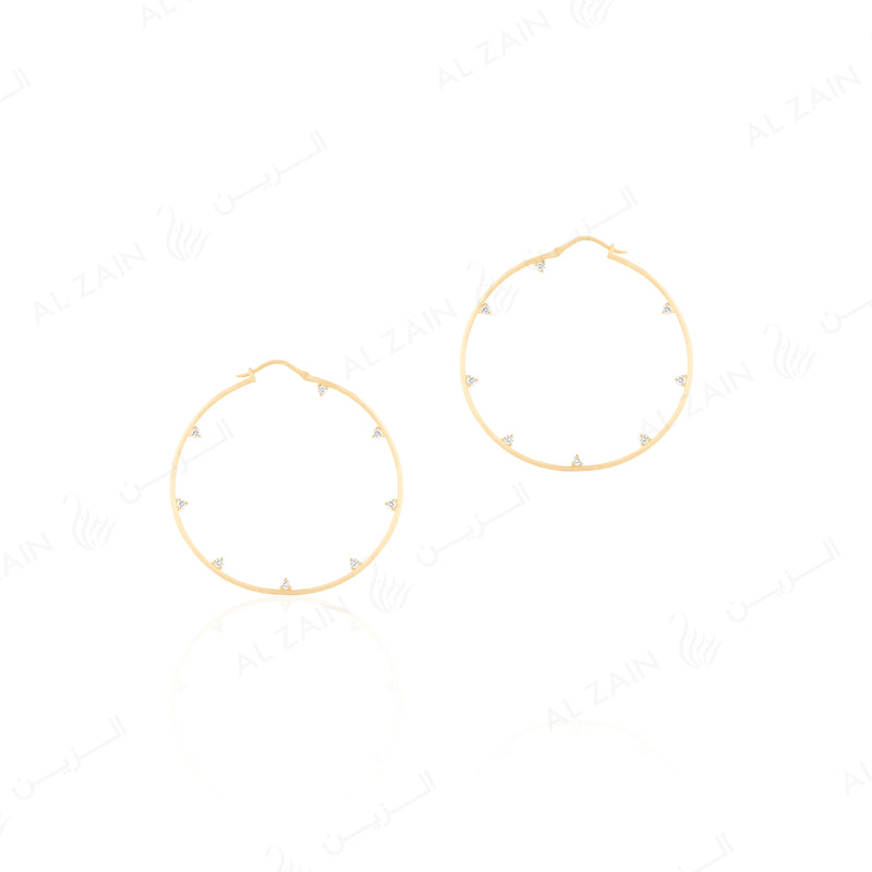 Melati "Eclipse" hoop earrings in Yellow Gold with Diamonds
