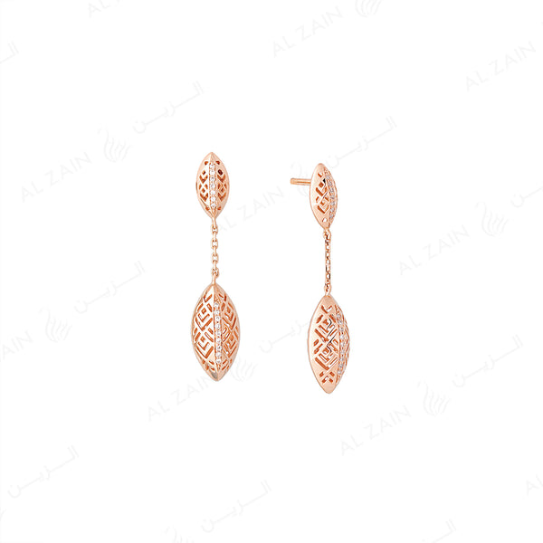 18k Al Merriyah M/5 earrings in rose gold with diamonds