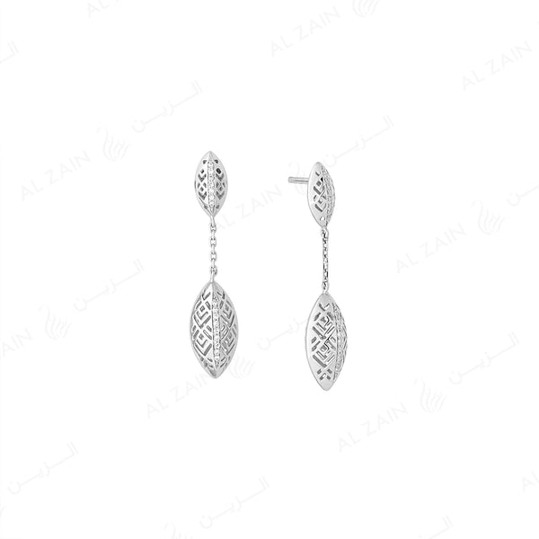 18k Al Merriyah M/5 earrings in white gold with diamonds