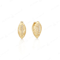 18k Al Merriyah M/5 earrings in yellow gold with diamonds