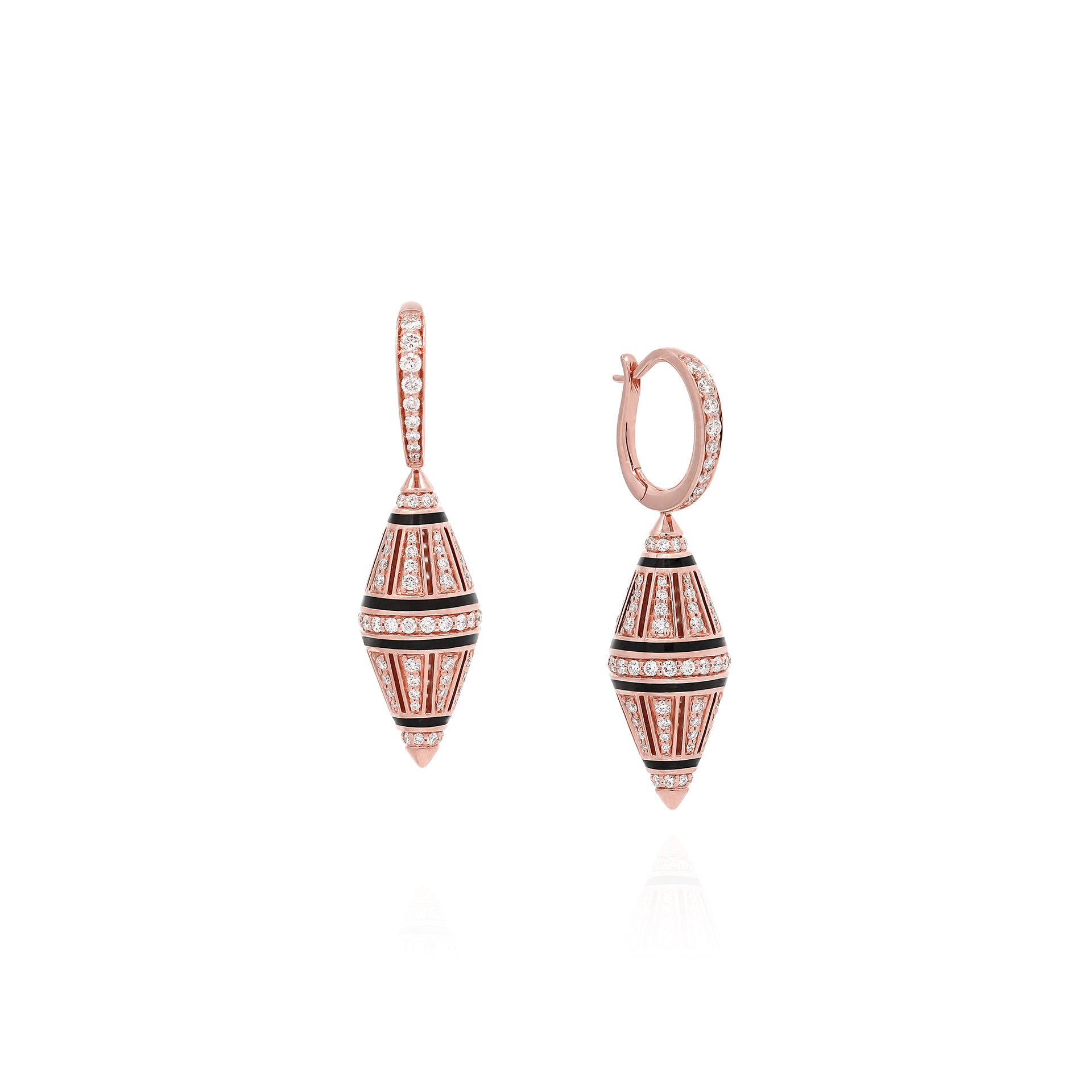 Al Merriyah Hyceram Earring In Rose Gold With Diamonds