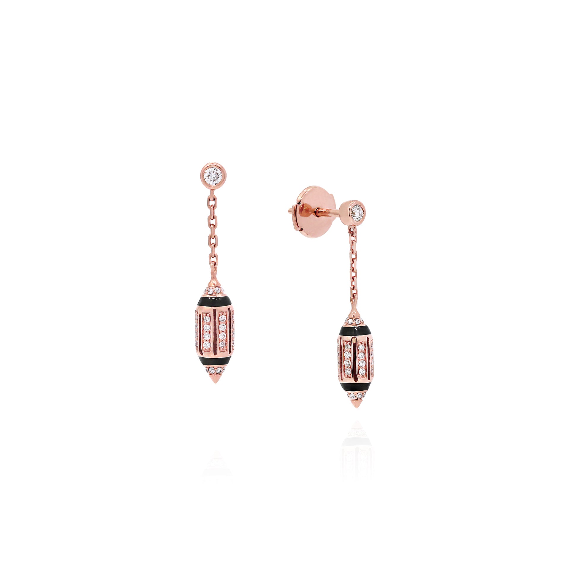 Al Merriyah Hyceram Earring In Rose Gold With Diamonds