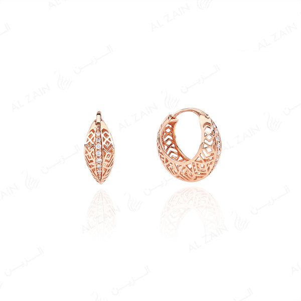 18k Al Merriyah M/5 earrings in rose gold with diamonds