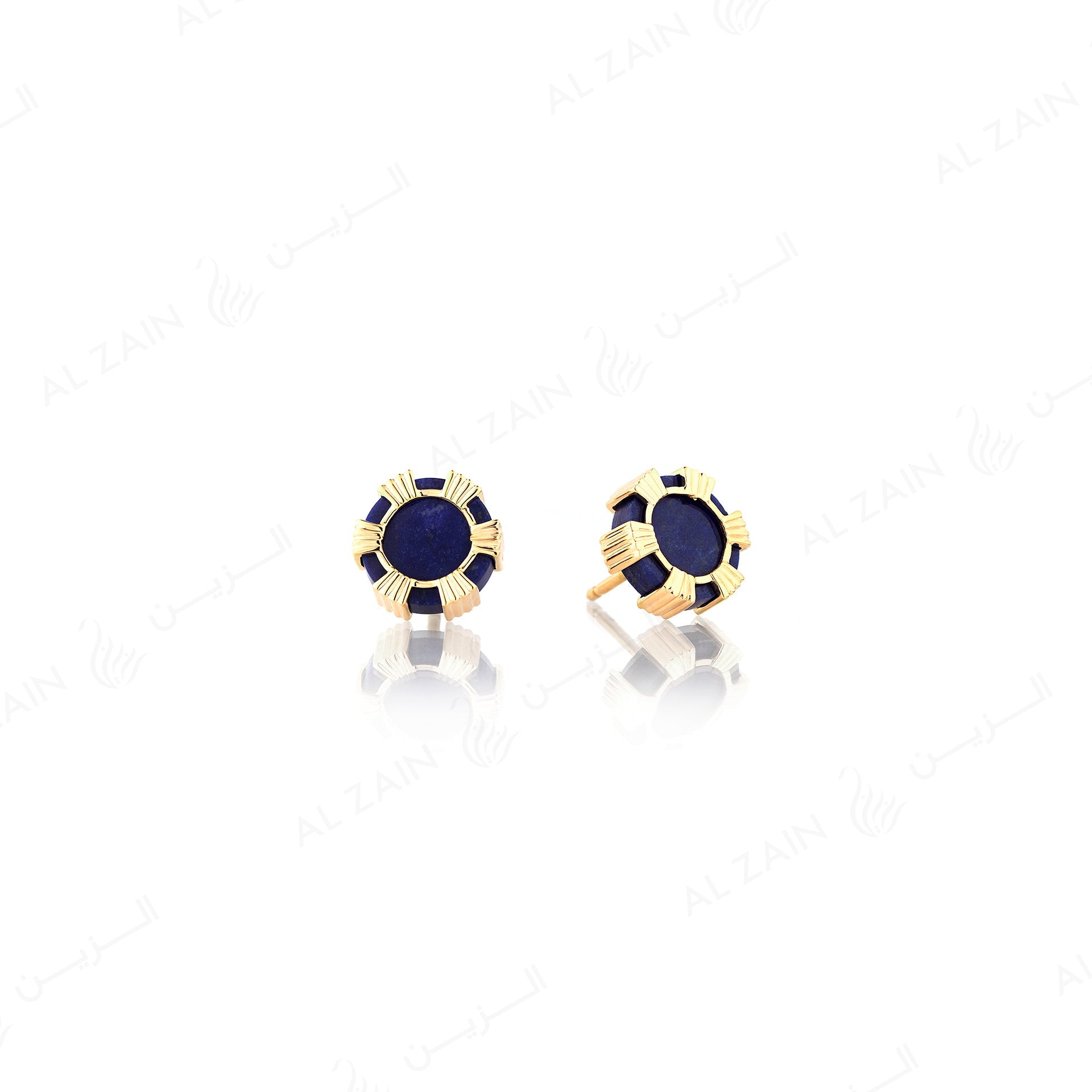 Cordoba earrings in yellow gold with lapis stones