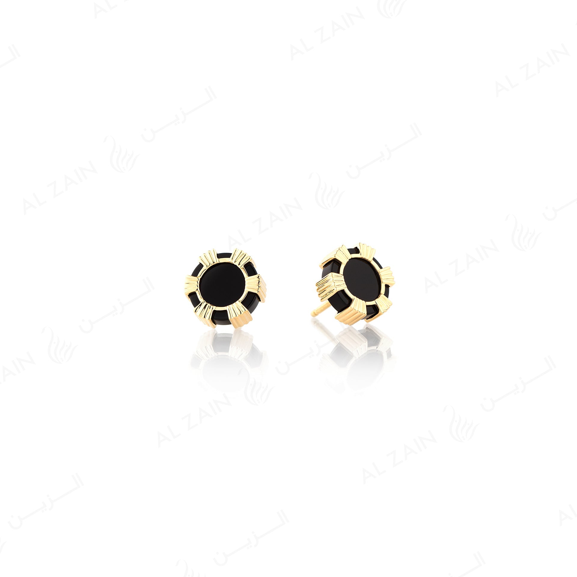 Cordoba earrings in yellow gold with onyx stones