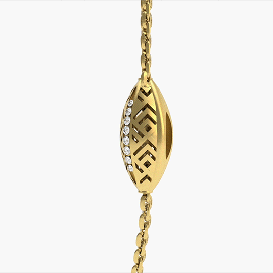 18k Al Merriyah M/5 transformable long necklace in yellow gold with diamonds - Al Zain Jewellery