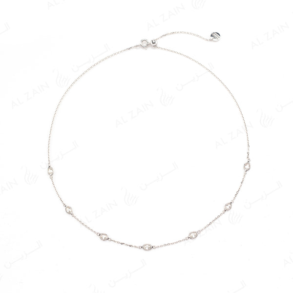 Nina Necklace in White Gold with Diamonds