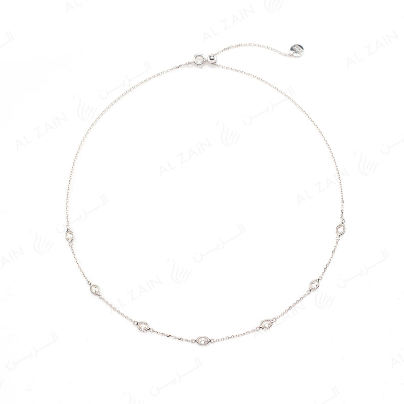 Nina Necklace in White Gold with Diamonds