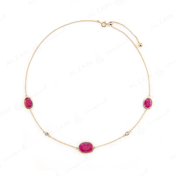Nina Necklace in Yellow Gold with Ruby Stone