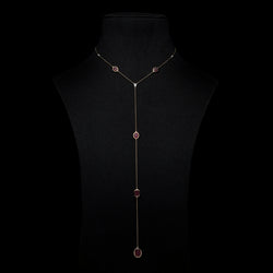 Nina Necklace in Yellow Gold with Ruby Stone - Al Zain Jewellery