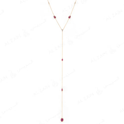 Nina Necklace in Yellow Gold with Ruby Stone - Al Zain Jewellery