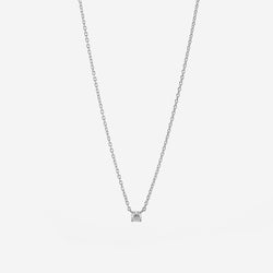 18k Solitaire Necklace in White Gold - Al Zain Jewellery