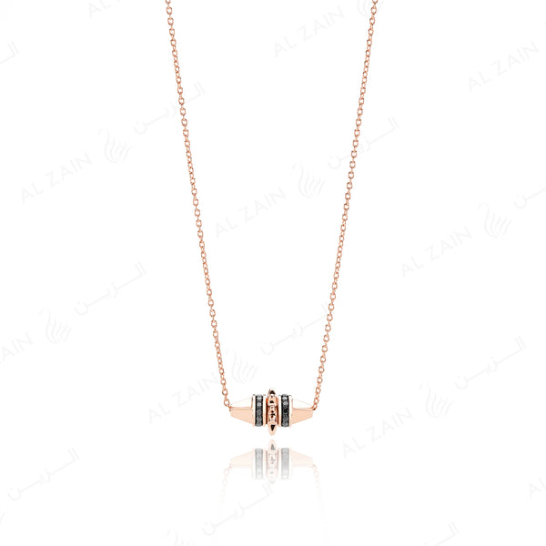 Hab El Hayl 2nd Edition Necklace in Rose Gold with Black Diamonds