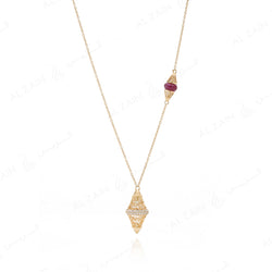 Mother's day edition, Al Merriyah necklace in yellow gold with ruby stone