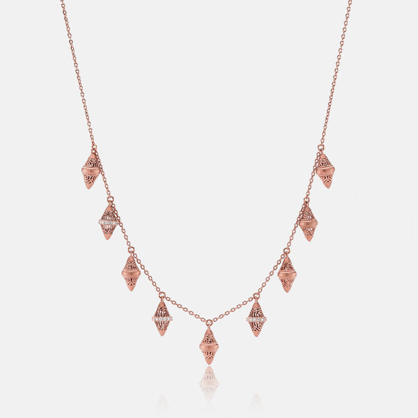 Al Merriyah rosegold edition. 18k Matte finish choker with diamonds - Al Zain Jewellery