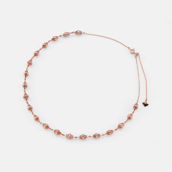 Al Merriyah rosegold edition. 18k Polished finish choker with diamonds - Al Zain Jewellery