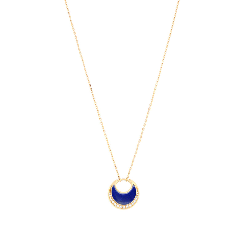 Al Hilal necklace in rose gold with lapis stones and diamonds