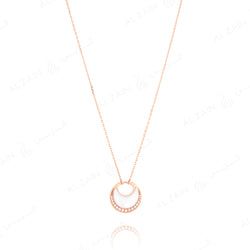 Al Hilal necklace in rose gold with mother of pearl stones and diamonds