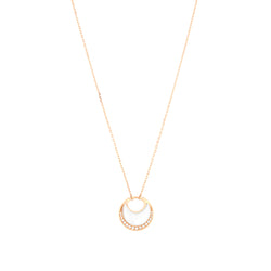 Al Hilal necklace in yellow gold with mother of pearl stones and diamonds