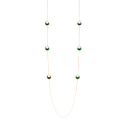 Al Hilal necklace in rose gold with Malachite stones and diamonds