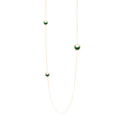 Al Hilal necklace in yellow gold with malachite stones and diamonds