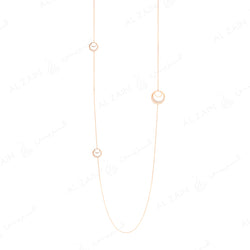 Al Hilal necklace in rose gold with mother of pearl stones and diamonds