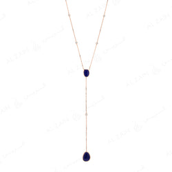 Precious Nina Necklace in 18k Rose Gold with Sapphire Stones and Diamonds